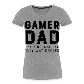 Gamer Dad - Frauen Premium Bio T-Shirt - Grau meliert - Vorne - Mia (176cm)