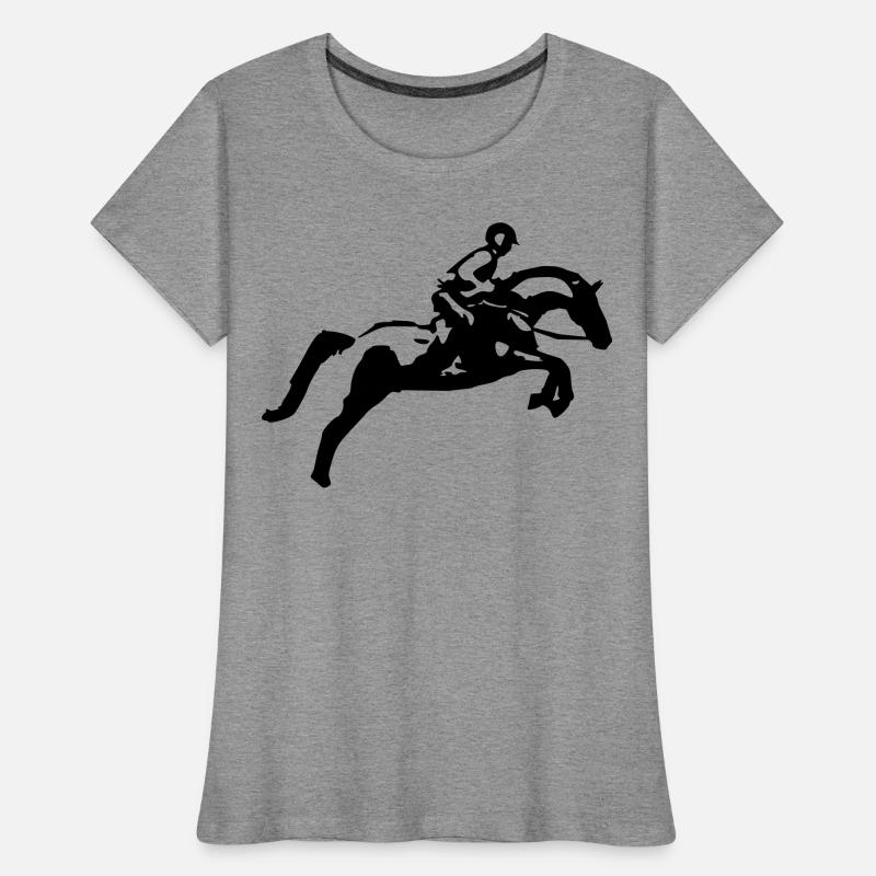 Saut d’obstacles, Saut d’obstacles, Cheval de concours complet T-shirt bio Premium Femme