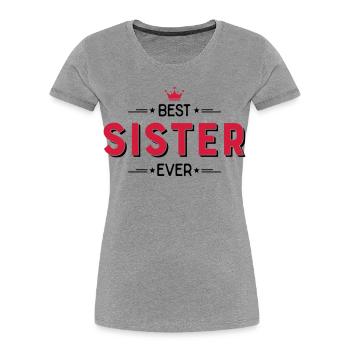 Sœur - T-shirt bio Premium Femme - gris chiné - Devant - Mia (176cm)