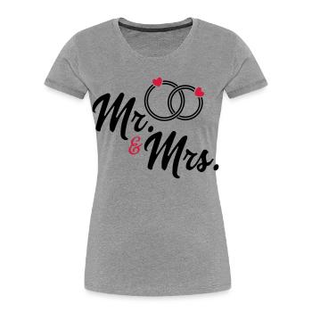 Ehepaar - Frauen Premium Bio T-Shirt - Grau meliert - Vorne - Mia (176cm)