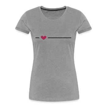 Line Heart Stroke Ornament - Women's Premium Organic T-Shirt - heather grey - Front - Mia (176cm)