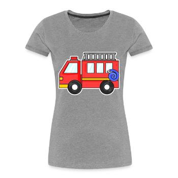 Fire truck - Women's Premium Organic T-Shirt - heather grey - Front - Mia (176cm)