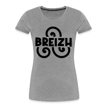 Breizh - Women's Premium Organic T-Shirt - heather grey - Front - Mia (176cm)