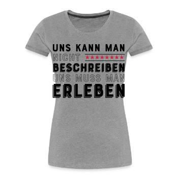 Freunde für immer - Frauen Premium Bio T-Shirt - Grau meliert - Vorne - Mia (176cm)