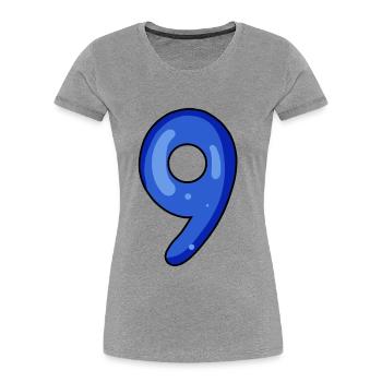 9 - Frauen Premium Bio T-Shirt - Grau meliert - Vorne - Mia (176cm)