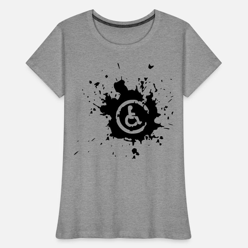 Bild Rollstuhl Behinderte Farbspritzer * Frauen Premium Bio T-Shirt