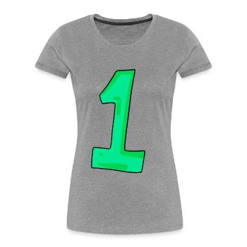 1 - T-shirt bio Premium Femme - gris chiné - Devant - Mia (176cm)