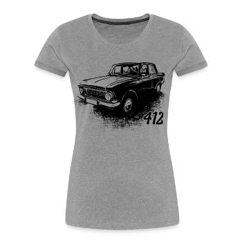 moskvitch 412 - T-shirt bio Premium Femme - gris chiné - Devant - Mia (176cm)