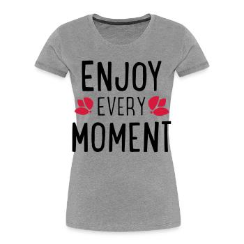Des phrases drôles - T-shirt bio Premium Femme - gris chiné - Devant - Mia (176cm)