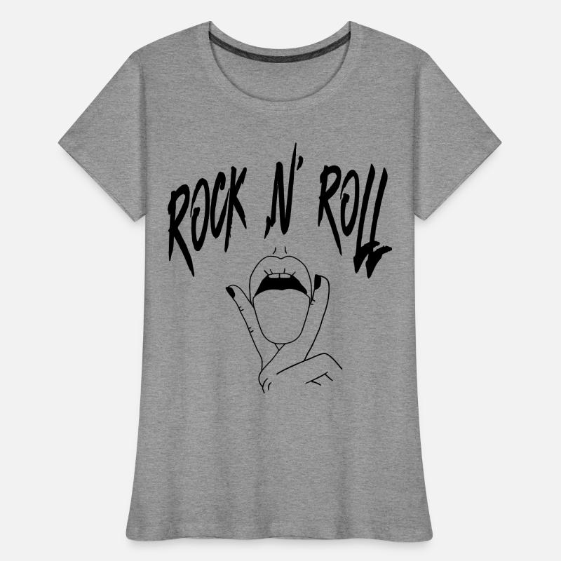 Conception typographique par gestes de la main Rock N Roll T-shirt bio Premium Femme
