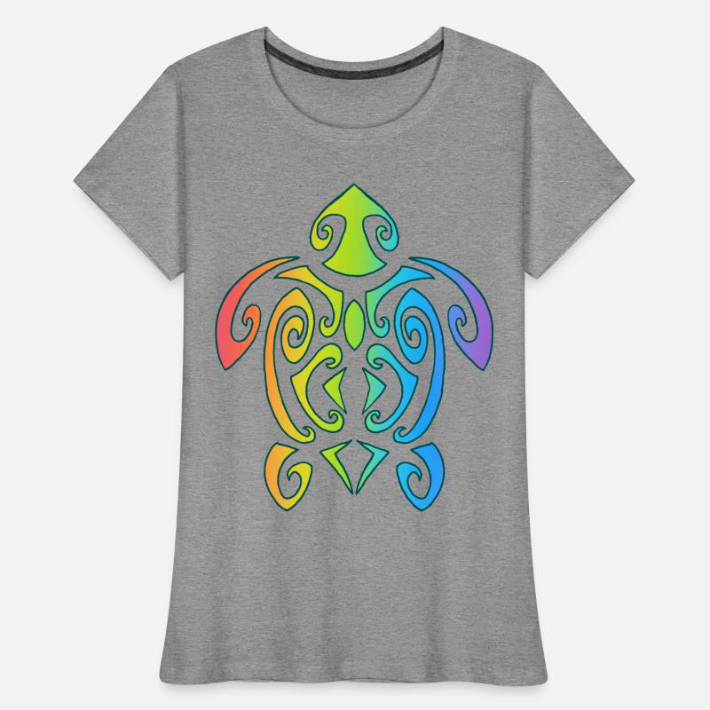 Rainbow Polynesian Turtle Women's Premium Organic T-Shirt