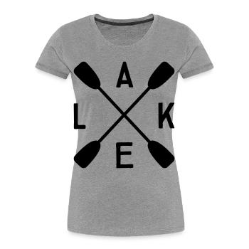 Lac Lake - T-shirt bio Premium Femme - gris chiné - Devant - Mia (176cm)