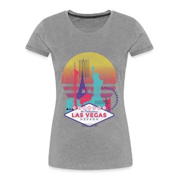 Las Vegas - T-shirt bio Premium Femme - gris chiné - Devant - Mia (176cm)