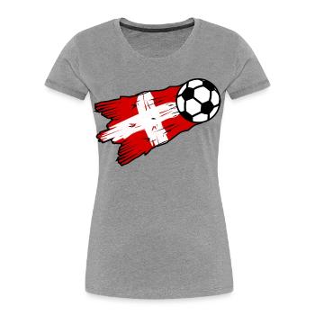 Schweizer Fußball - Frauen Premium Bio T-Shirt - Grau meliert - Vorne - Mia (176cm)