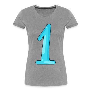 1 - T-shirt bio Premium Femme - gris chiné - Devant - Mia (176cm)