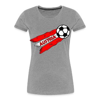 Football Fans Autriche - T-shirt bio Premium Femme - gris chiné - Devant - Mia (176cm)
