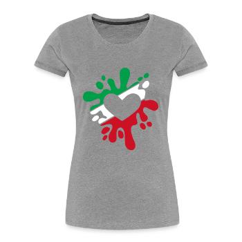 Iran symbole drapeau tache de couleurs cadeau - T-shirt bio Premium Femme - gris chiné - Devant - Mia (176cm)