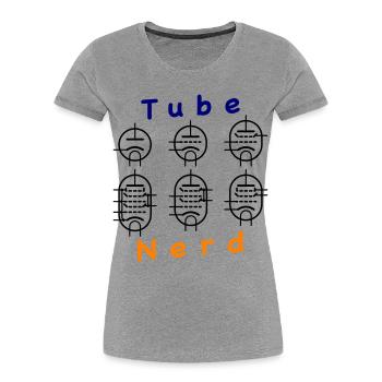 Vacuum Tube Nerd - Women's Premium Organic T-Shirt - heather grey - Front - Mia (176cm)