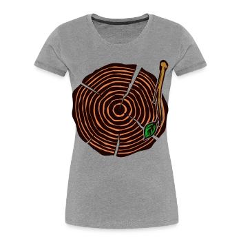 Naturliebhaber Natur Baum - Frauen Premium Bio T-Shirt - Grau meliert - Vorne - Mia (176cm)