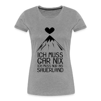 Sauerland Nordrhein-Westfalen - Frauen Premium Bio T-Shirt - Grau meliert - Vorne - Mia (176cm)