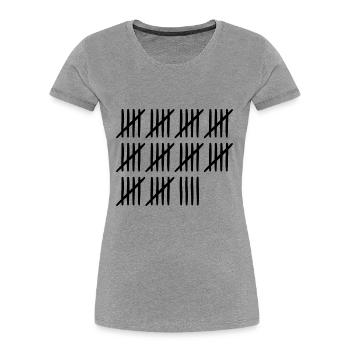 54 birthday tally sheet - 54 years old - Women's Premium Organic T-Shirt - heather grey - Front - Mia (176cm)