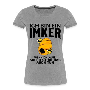 Bienen Imker Biene - Frauen Premium Bio T-Shirt - Grau meliert - Vorne - Mia (176cm)