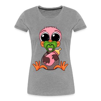 Bouquet Bébé - T-shirt bio Premium Femme - gris chiné - Devant - Mia (176cm)