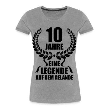 10 Jahre Im Dienst Dienstjubiläum Legende Arbeit - Frauen Premium Bio T-Shirt - Grau meliert - Vorne - Mia (176cm)