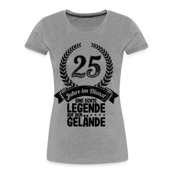 25 Jahre Im Dienst Dienstjubiläum Firmenjubiläum - Frauen Premium Bio T-Shirt - Grau meliert - Vorne - Mia (176cm)