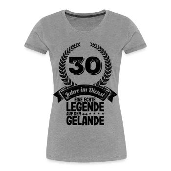 30 Jahre Im Dienst Dienstjubiläum Firmenjubiläum - Frauen Premium Bio T-Shirt - Grau meliert - Vorne - Mia (176cm)
