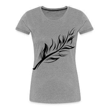 Feder Illustration Natur Logo Vogel Symbol icon - Frauen Premium Bio T-Shirt - Grau meliert - Vorne - Mia (176cm)