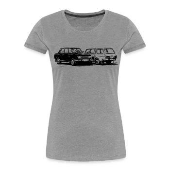 Wartburg P 353 - Frauen Premium Bio T-Shirt - Grau meliert - Vorne - Mia (176cm)