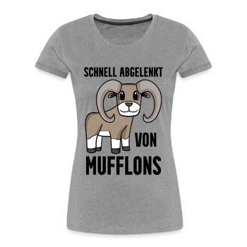 Mufflon Wildschaf - Frauen Premium Bio T-Shirt - Grau meliert - Vorne - Mia (176cm)