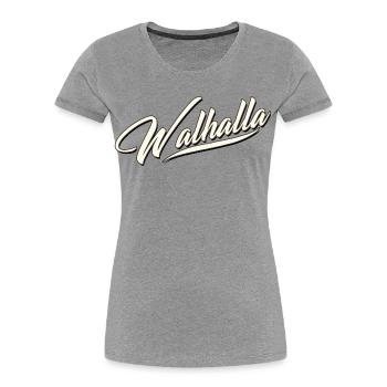 walhalla odin thor viking viking sticker shirt - Women's Premium Organic T-Shirt - heather grey - Front - Mia (176cm)