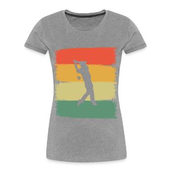 Golf Golfer - Frauen Premium Bio T-Shirt - Grau meliert - Vorne - Mia (176cm)