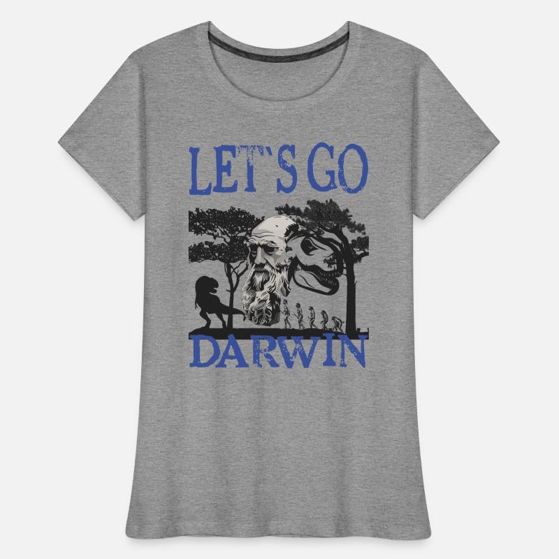 Idée cadeau textile Charles Darwin Evolution T-shirt bio Premium Femme
