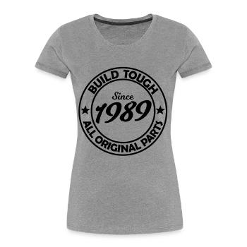 Geboren in 1989 - Frauen Premium Bio T-Shirt - Grau meliert - Vorne - Mia (176cm)