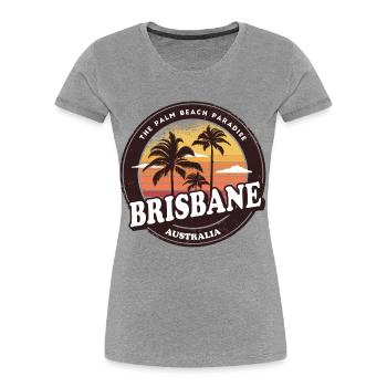 Brisbane Australien Vintage Beach Design - Frauen Premium Bio T-Shirt - Grau meliert - Vorne - Mia (176cm)