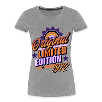 1972 Year of birth Birthday - Women's Premium Organic T-Shirt - heather grey - Front - Mia (176cm)