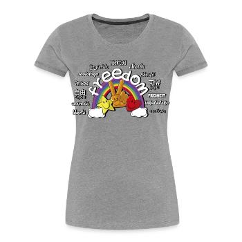 regenbogen - Frauen Premium Bio T-Shirt - Grau meliert - Vorne - Mia (176cm)