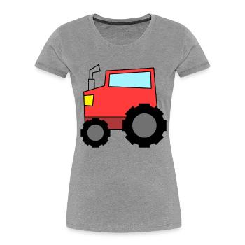 Tracteur - T-shirt bio Premium Femme - gris chiné - Devant - Mia (176cm)