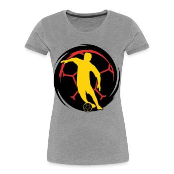 Fussball - Fussballer - Frauen Premium Bio T-Shirt - Grau meliert - Vorne - Mia (176cm)