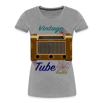 used Vintage Tube Radio - Women's Premium Organic T-Shirt - heather grey - Front - Mia (176cm)