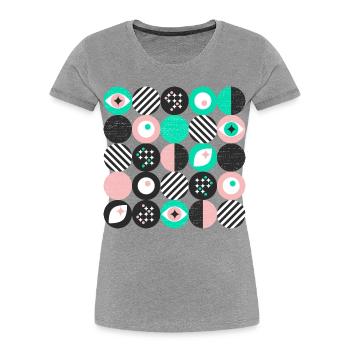 minimalisme audacieux l points l menthe & rose - T-shirt bio Premium Femme - gris chiné - Devant - Mia (176cm)