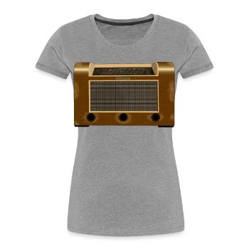 old Tube Radio - used Look - Women's Premium Organic T-Shirt - heather grey - Front - Mia (176cm)