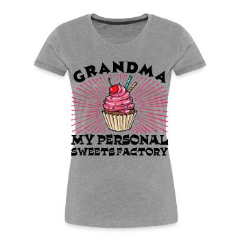Cool Humorvoll Oma Statement Großmutter Enkelkind - Frauen Premium Bio T-Shirt - Grau meliert - Vorne - Mia (176cm)