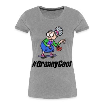 Cool Großmutter Oma Spruch Alte Frau Brille - Frauen Premium Bio T-Shirt - Grau meliert - Vorne - Mia (176cm)