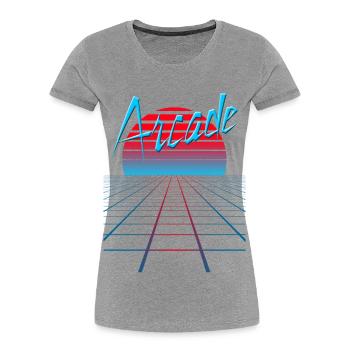NERDY forever - Arcade - Women's Premium Organic T-Shirt - heather grey - Front - Mia (176cm)