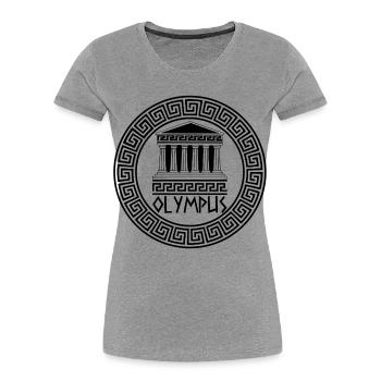 Die Domäne der Götter (schwarz) - Frauen Premium Bio T-Shirt - Grau meliert - Vorne - Mia (176cm)