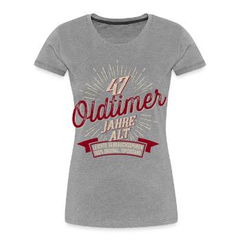 47. Geburtstag Oldtimer - Frauen Premium Bio T-Shirt - Grau meliert - Vorne - Mia (176cm)